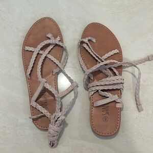 Wrap Up beige sandals